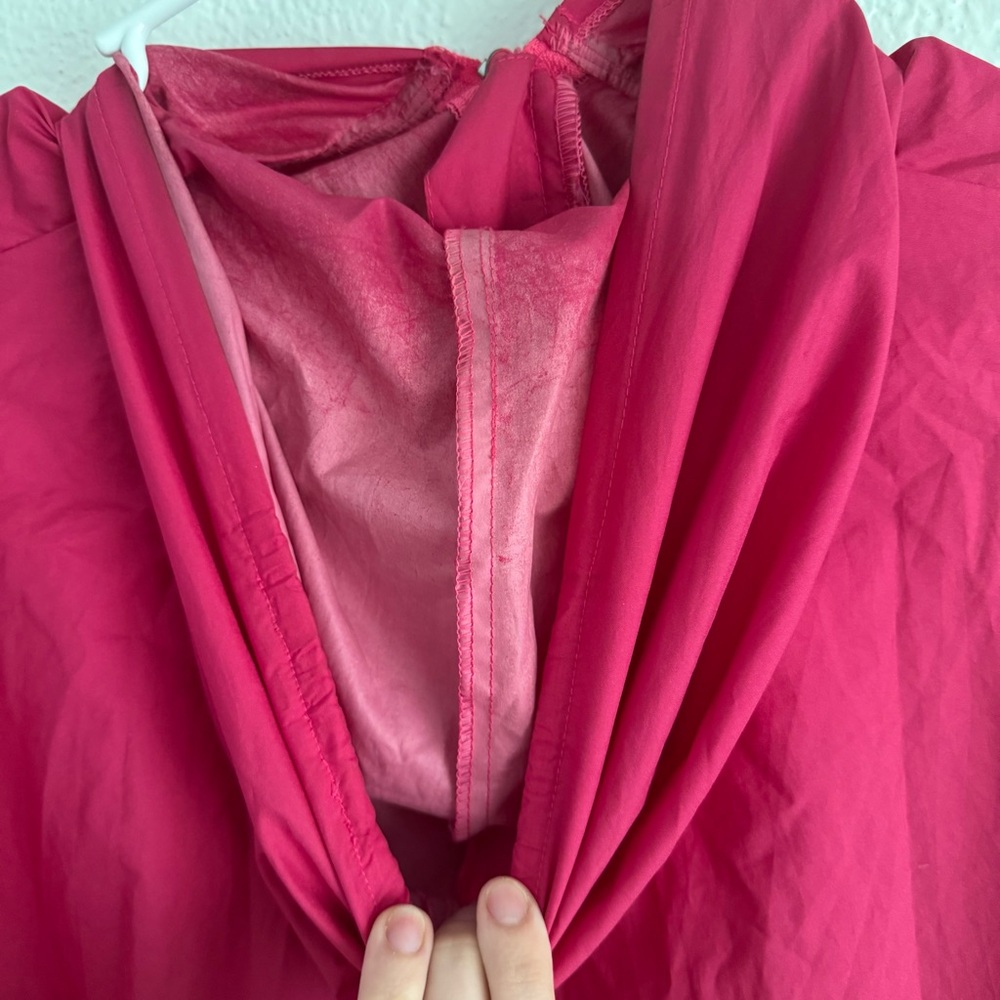 Vintage Rain Jacket Womens XL Pouch Wear Pink Oversized Lightweight 80s 90s - Picture 10 of 10